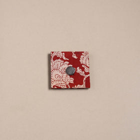 Red - mirror work handmade fabart jute magnet 19