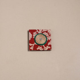 Mirror work handmade fabart jute magnet 30 - handcrafted
