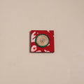Mirror work handmade fabart jute magnet 32 - handcrafted