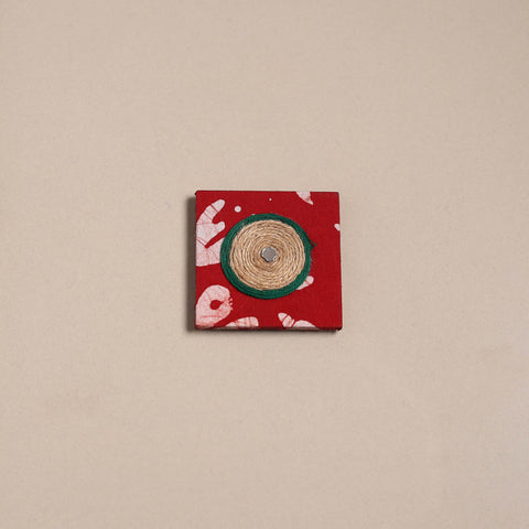 Mirror work handmade fabart jute magnet 32 - handcrafted