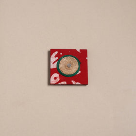 Mirror work handmade fabart jute magnet 32 - handcrafted