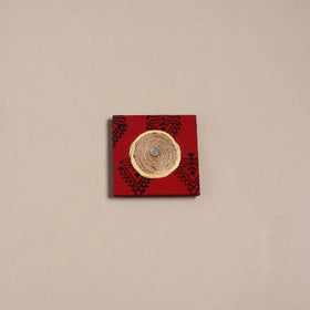 Mirror work handmade fabart jute magnet 34 - handcrafted