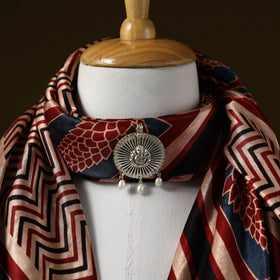 Modal silk pendant necklace scarf 47 - handcrafted