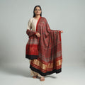 Buy Modal Silk Block Print Ajrakh Dupatta