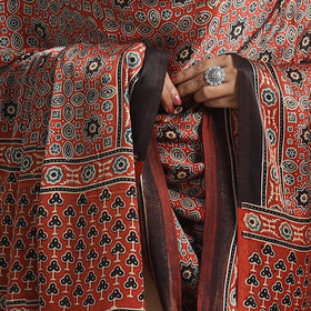 Modal Silk Block Print Ajrakh Dupatta