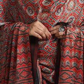 Red - modal silk dupatta 16 - handcrafted