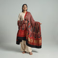 Red - modal silk dupatta 39 - handcrafted