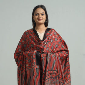 Buy Modal Silk Block Print Ajrakh Dupatta