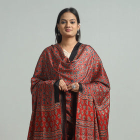  Modal Silk Block Print Ajrakh Dupatta