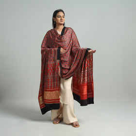  Modal Silk Block Print Ajrakh Dupatta