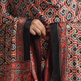 Red - modal silk dupatta 47 - handcrafted