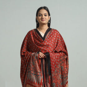 Modal Silk Block Print Ajrakh Dupatta