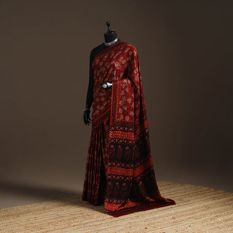 Modal silk hand bagru saree 11 2025/970-3 - handcrafted