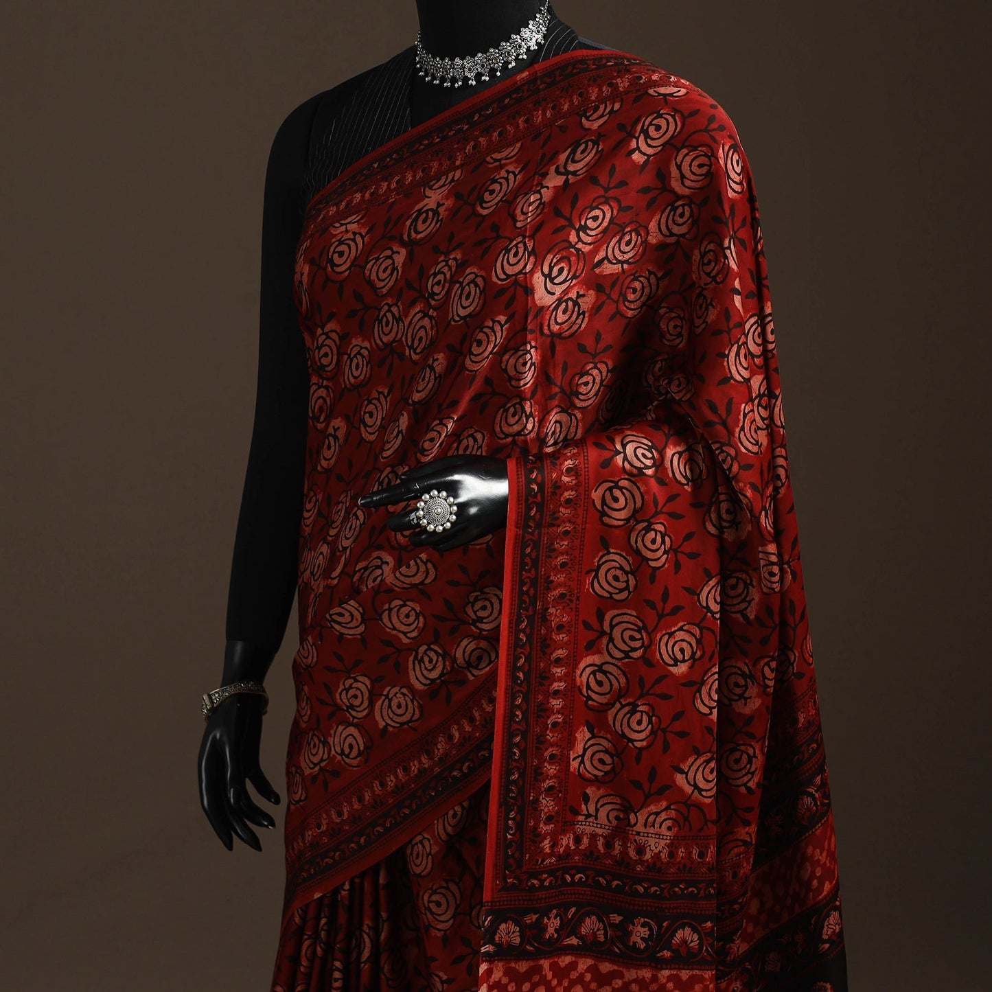 Modal silk hand bagru saree 11 2025/970-3 - handcrafted