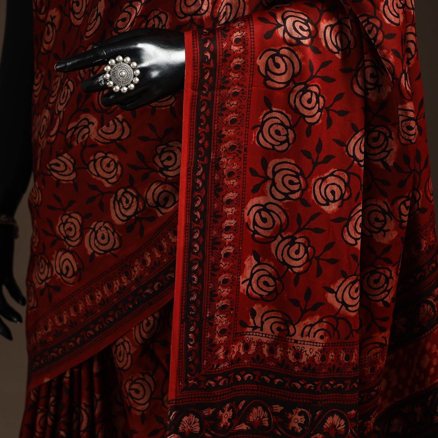 Modal silk hand bagru saree 11 2025/970-3 - handcrafted