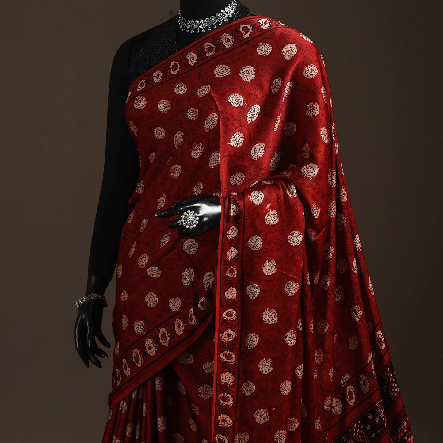 Modal silk hand bagru saree 12 2025/970-3 - handcrafted