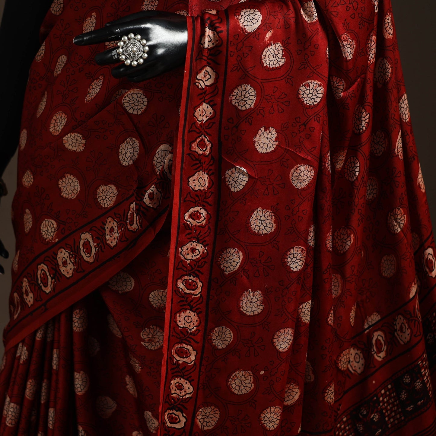 Modal silk hand bagru saree 12 2025/970-3 - handcrafted