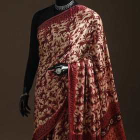 Modal silk hand bagru saree 14 - handcrafted