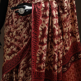 Modal silk hand bagru saree 14 - handcrafted