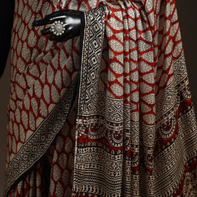 Modal silk hand bagru saree 15 - handcrafted