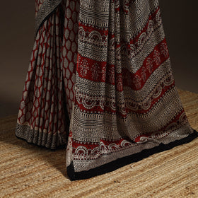 Modal silk hand bagru saree 15 - handcrafted