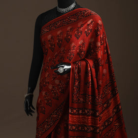 Modal silk hand bagru saree 16 - handcrafted