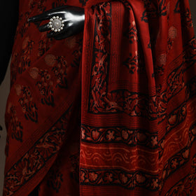 Modal silk hand bagru saree 16 - handcrafted