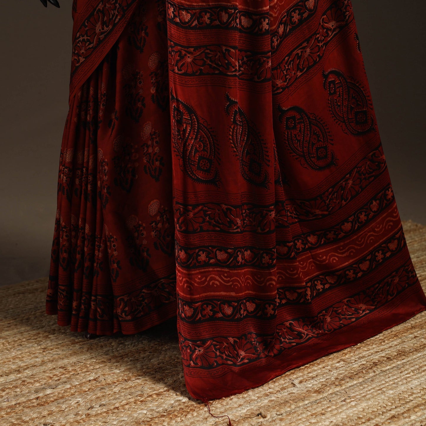 Modal silk hand bagru saree 16 - handcrafted