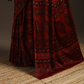 Modal silk hand bagru saree 16 - handcrafted