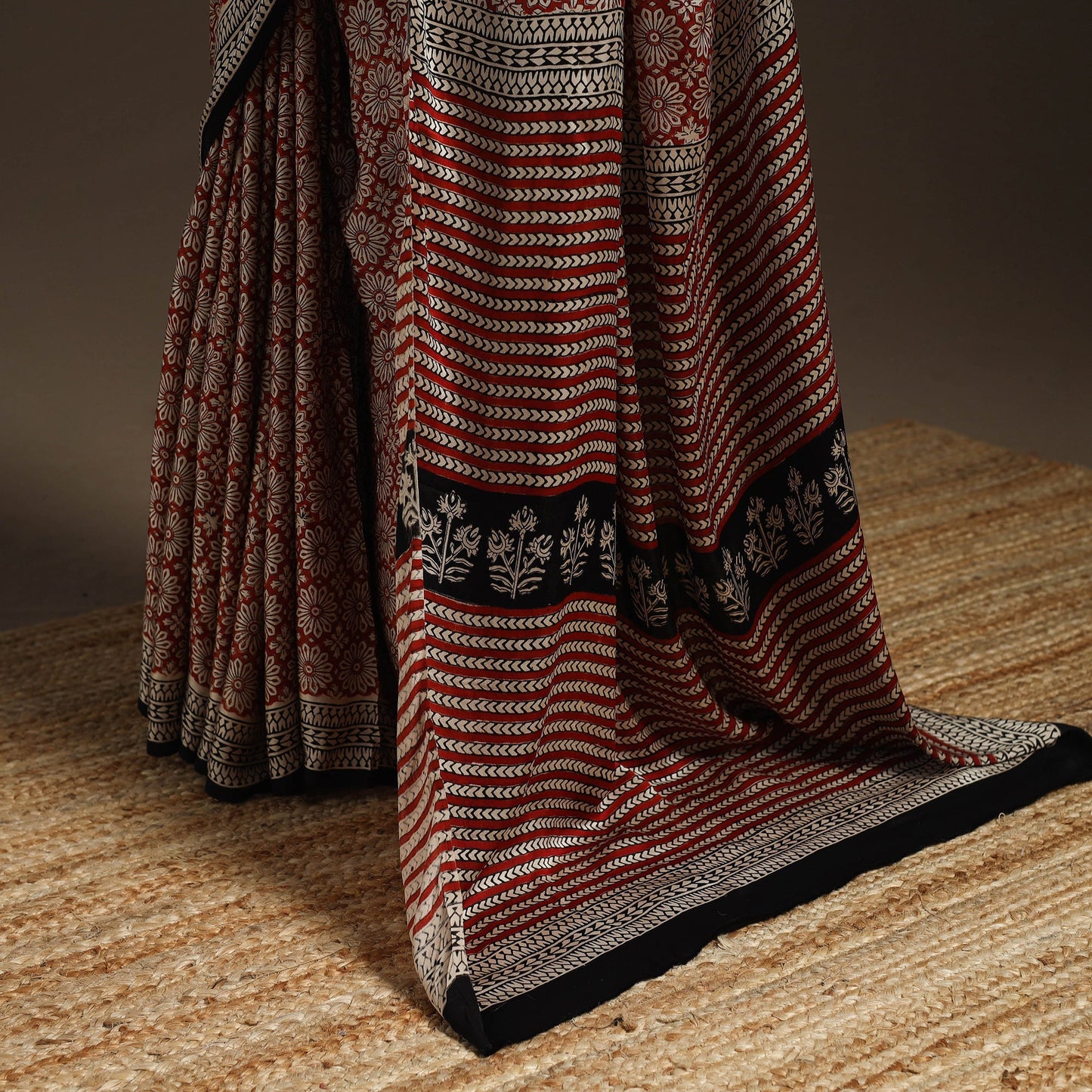 Modal silk hand bagru saree 17 - handcrafted