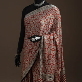 Modal silk hand bagru saree 17 - handcrafted