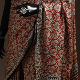 Modal silk hand bagru saree 17 - handcrafted