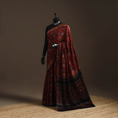 Modal silk hand bagru saree 20 - handcrafted