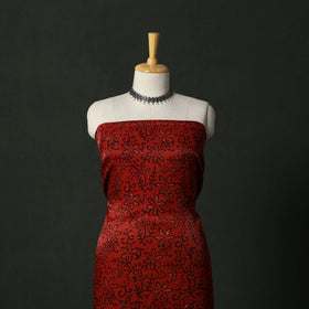 Modal silk hand block bagru print 2pc unstitched dress