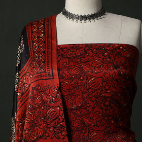 Modal silk hand block bagru print 2pc unstitched dress