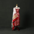 Modal silk hand block sanganeri print 2pc unstitched dress