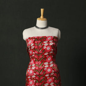 Modal silk hand block sanganeri print 2pc unstitched dress