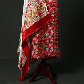 Modal silk hand block sanganeri print 2pc unstitched dress