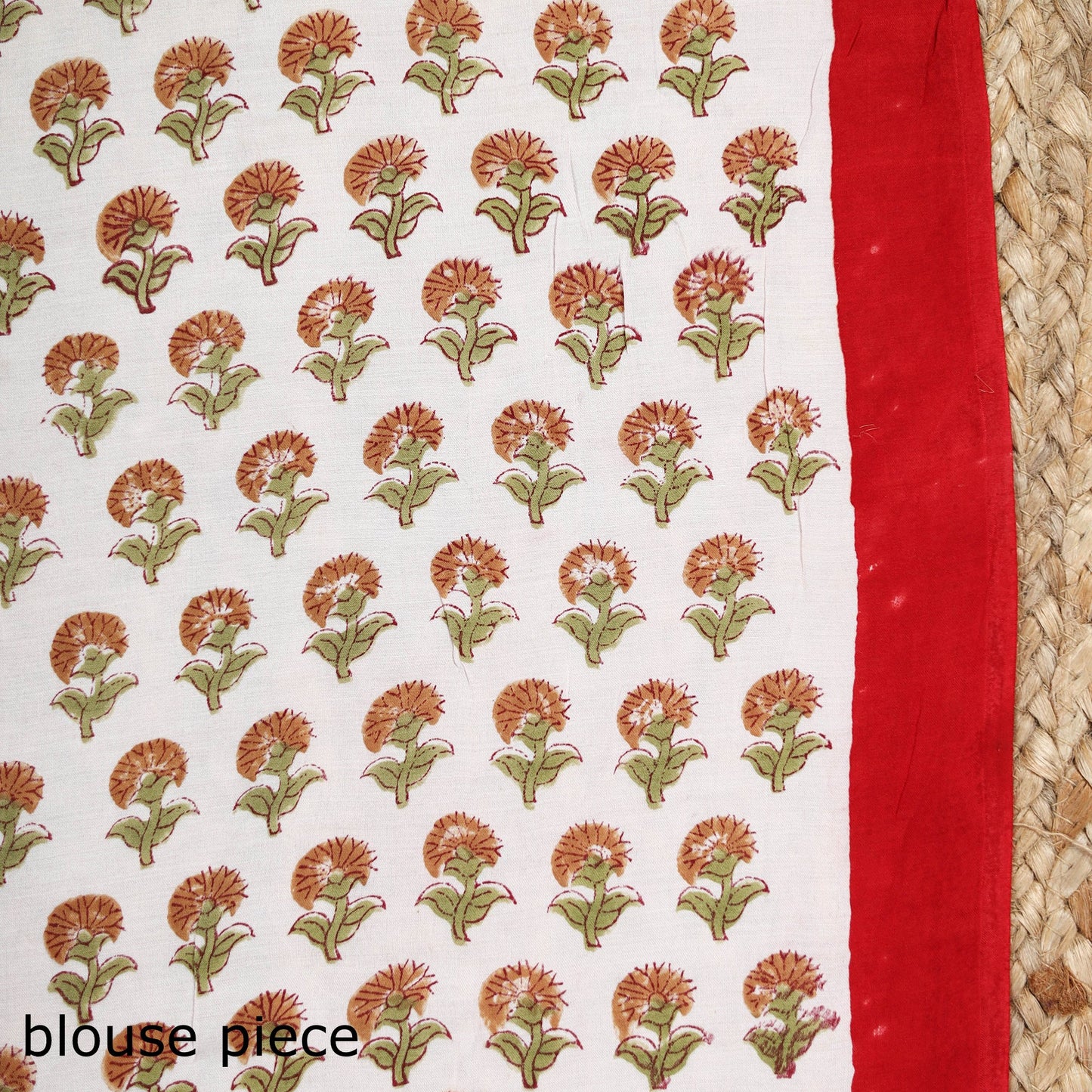 Red - modal silk hand sanganeri saree 04 - handcrafted