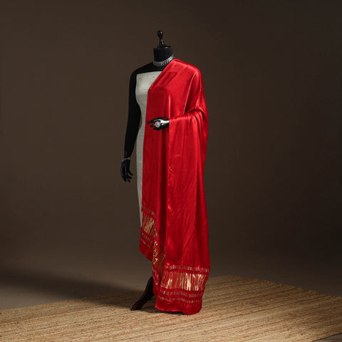 Modal silk natural dyed plain dupatta with lagdi patta 03