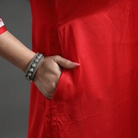 Buy Navy Blue Modal Silk Hand Embroidered Long Kurta l iTokri.com