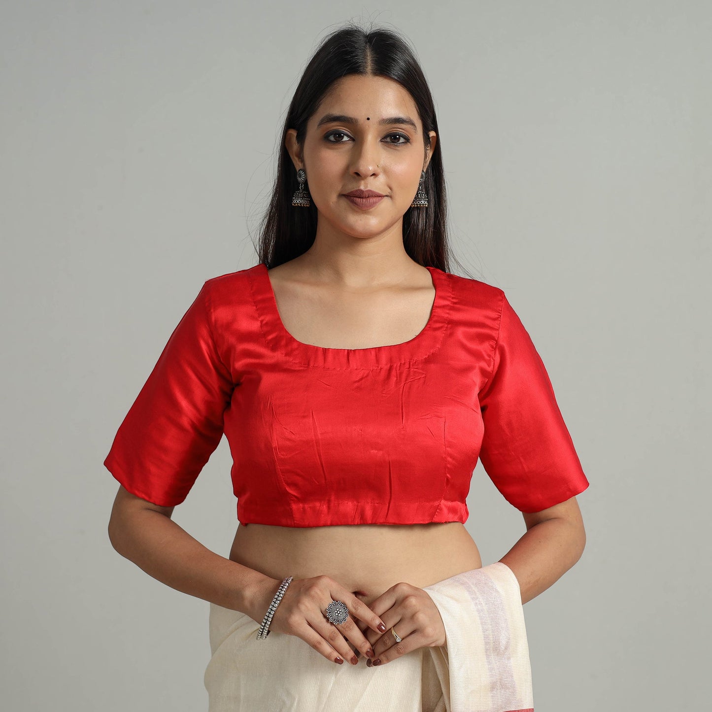 Buy Modal Silk Plain Stitched Blouse 04 Online at iTokri.com