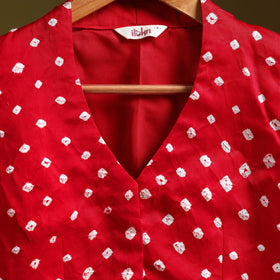 Red - modal silk stitched tie-dye bandhani blouse 05
