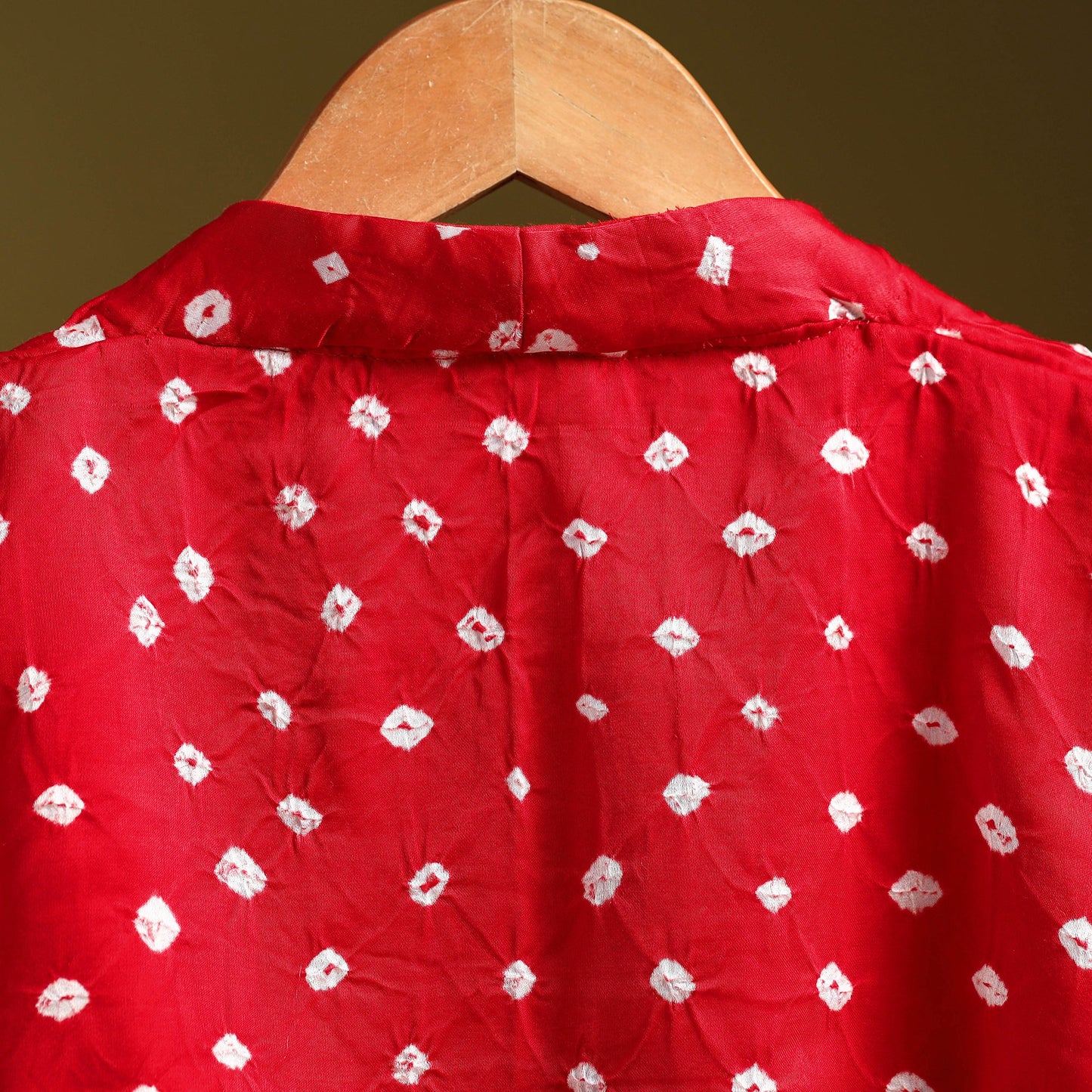 Red - modal silk stitched tie-dye bandhani blouse 05