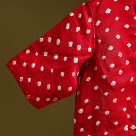 Red - modal silk stitched tie-dye bandhani blouse 05