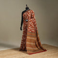 Red - mul cotton bagru saree 12 - handcrafted