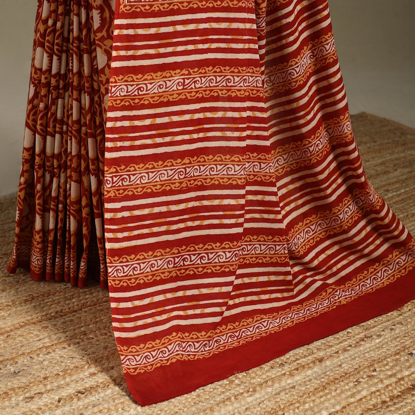 Multicolor - mul cotton bagru saree 11 - handcrafted
