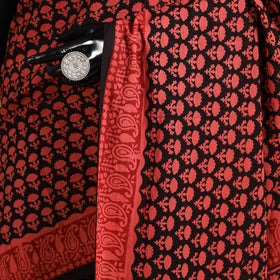 Red - mul cotton hand bagru saree 27 - handcrafted