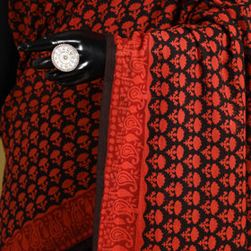 Red - mul cotton hand bagru saree 28 - handcrafted
