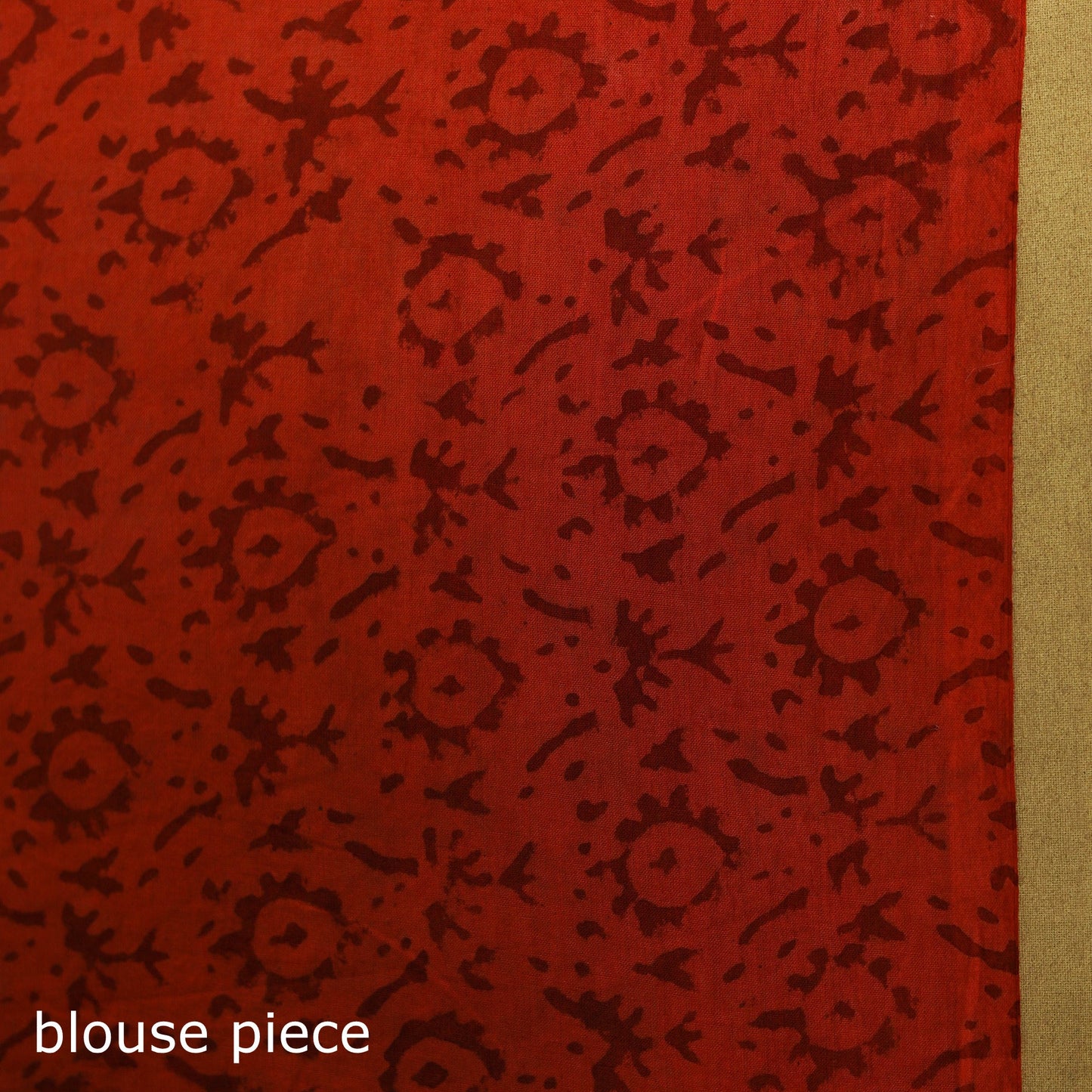 Red - mul cotton hand bagru saree 28 - handcrafted